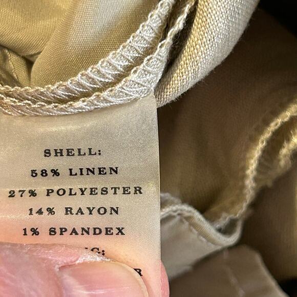 Ann Taylor NWT beige signature fit linen blend wide leg cuffed pants size 14 - Picture 6 of 9